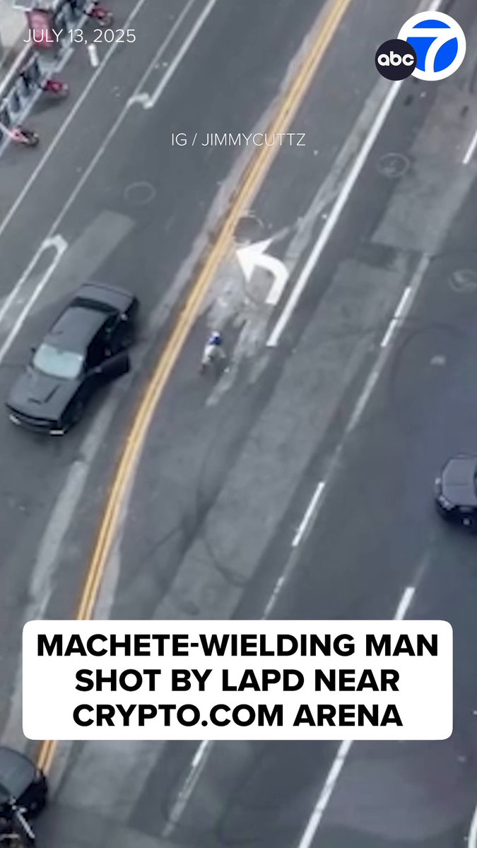 A driver waving a machete near Crypto .com Arena was shot and injured by a Los Angeles police officer on Sunday morning. The incident was caught on video by witnesses watching from a nearby high-rise. Read more: