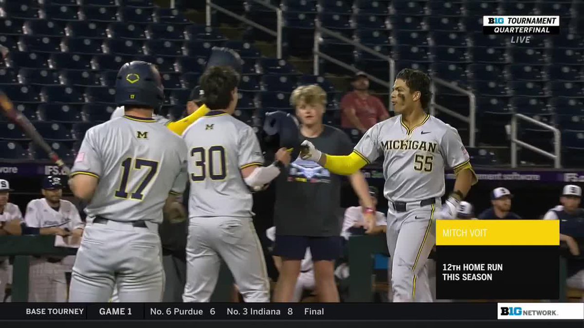 Mitch Voit is the first Big Ten Conference name selected in the 2025 #MLBDraft. The former Michigan Baseball star went 38th overall to the New York Mets. Here's a look at some of his power 💥 #B1GBaseball