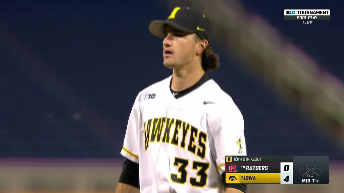 The Philadelphia Phillies got a good one in southpaw Cade Obermueller. Relive the former Iowa Baseball ace fanning 1️⃣0️⃣ batters in a late May win over Rutgers 👇 #B1GBaseball