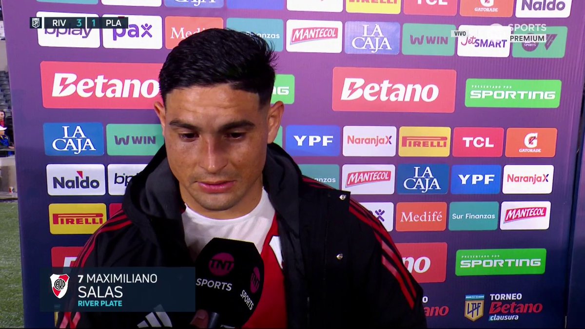 "ENFOCADO EN EL EQUIPO, LO QUE PASÓ YA ESTÁ" Maxi Salas habló tras su debut con gol y triunfo de River sobre Platense #LPFxTNTSports