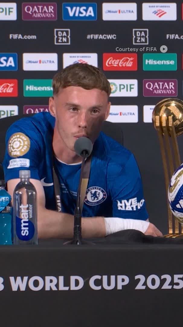 Cole Palmer was left 'a bit confused' that US president Donald Trump stayed on stage to celebrate with Chelsea's players, after presenting them with the Club World Cup trophy 🏆🔵