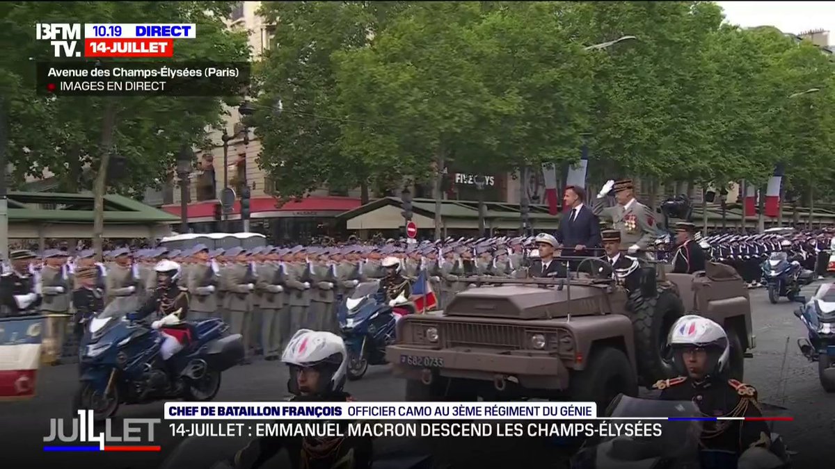 Défilé du 14-Juillet: Emmanuel Macron descend les Champs-Élysées à bord du "Command Car"