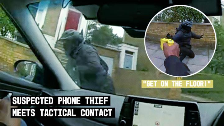 A Surron rider dressed in all black was spotted riding dangerously towards central London. PS Boughton and PC Grant gave pursuit and were able to use tactical contact to safely bring the rider to a stop. The man – Rocky McNamara – was found with tin foil commonly used to wrap stolen phones. He was arrested for going equipped for theft, as well as dangerous driving, having no insurance, and riding otherwise than in accordance with a licence. He received a 7-month suspended prison sentence and had his driving licence endorsed.