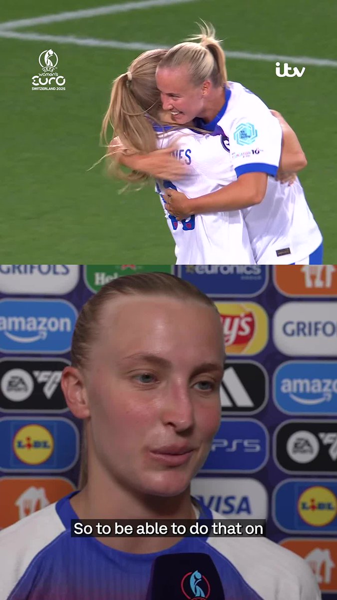 "She's someone I've idolised growing up" 🤩 Aggie Beever-Jones on celebrating her first major tournament goal with Beth Mead 🎙️ Katie Shanahan | Lionesses