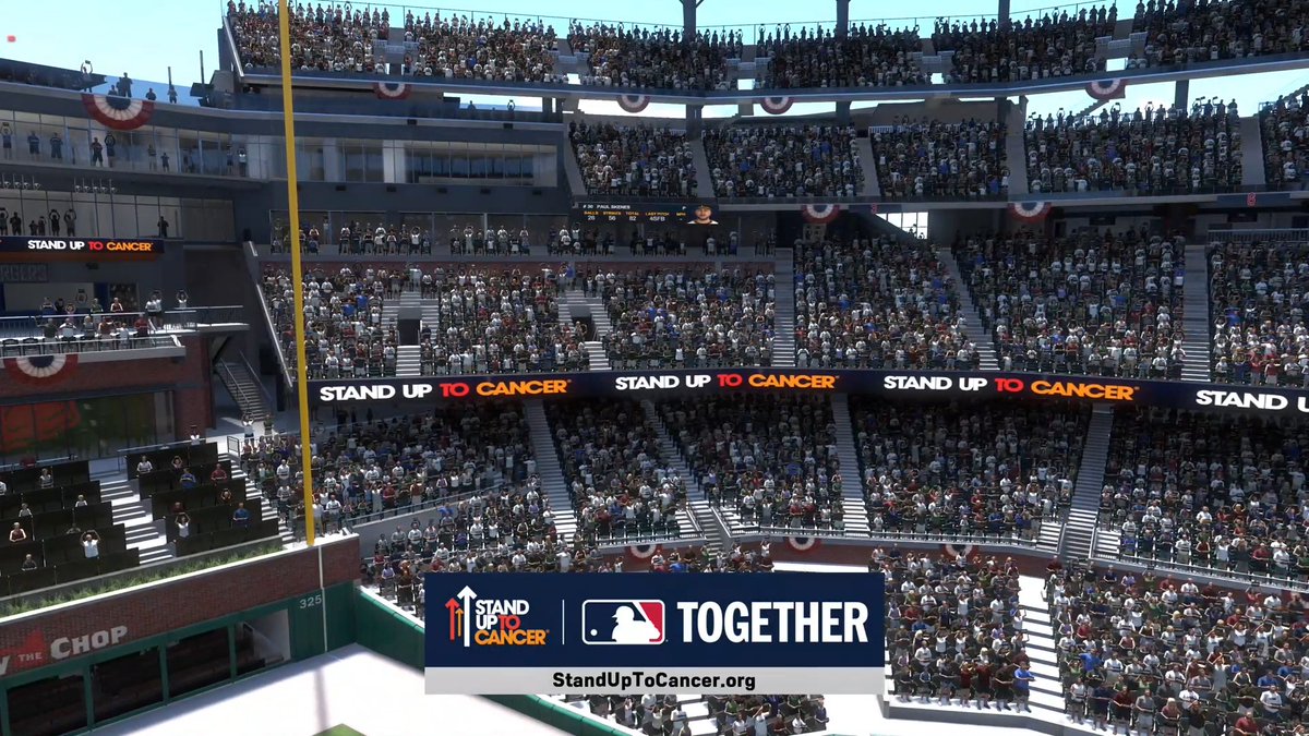 A real-life tradition brought to life inside MLB The Show, thanks to San Diego Studio. 🎮​ ➡️ Join us for a special #StandUpToCancer Placard Moment to honor everyone impacted by cancer. Tune in to the MLB #AllStarGame presented by Mastercard tomorrow @ 8:00pm ET / 5:00pm PT on FOX. ❤️⚾️