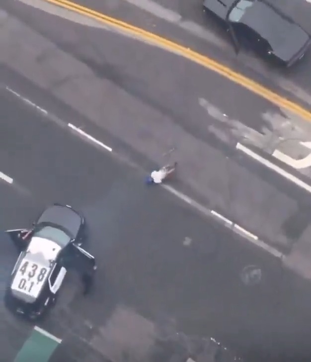 LAPD responds to a call saying that there's a guy in the street waiving a machete at people and chanting (where is that behavior normal? 🧐). As police arrive he gets in the black Dodge and attempts to flee. Eventually he gets out of the car and charges police with the machete. Police respond by running an impromptu ballistics test on his torso. The test was successful and he died, saving taxpayers millions.... #CityLife #LAPD #LosAngeles #cops #invasion #crime #BallisticTest #lead #copper #FAFO #urban #california #FailedState