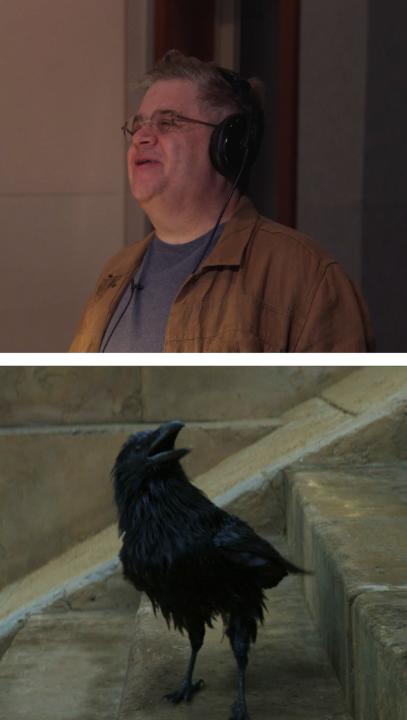A peek inside the booth with @PattonOswalt voicing Matthew the Raven in THE SANDMAN Season 2