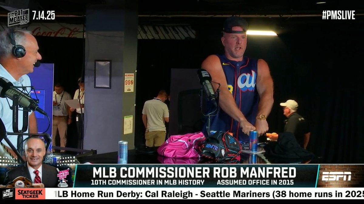 MLB Commissioner Rob Manfred knows Pat McAfee likes to rock the cut-off sleeves 😂🔥