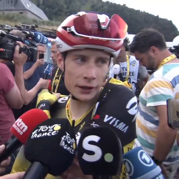 "Today was an extremely good day." Jonas Vingegaard happy with the team's performance on Stage 10. #TDF2025