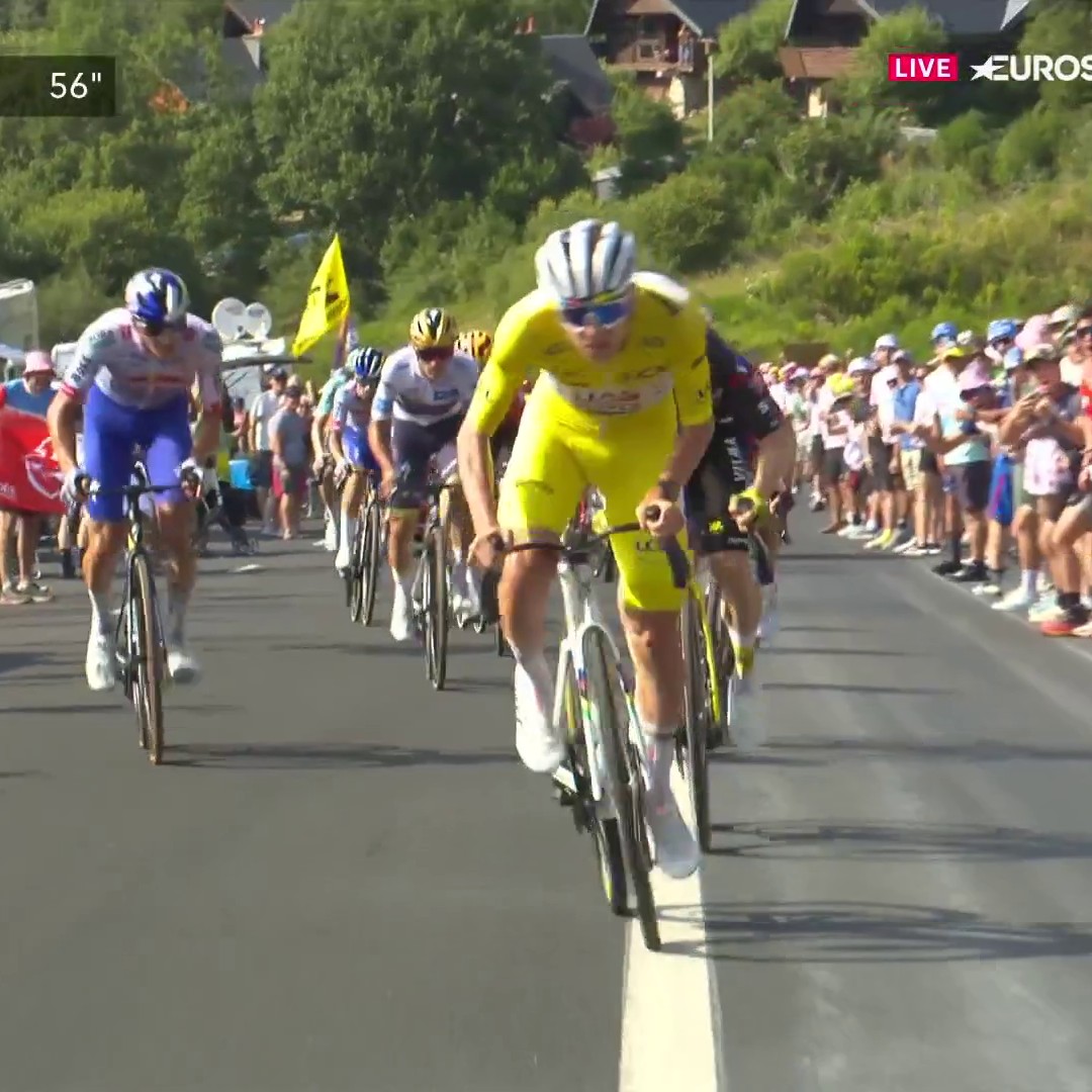 Tadej Pogacar to Slovenian media: "I was annoyed by all the attacks so I decided to make a better one." ๐ Fortunately for Vingegaard, the drafting was significant on such slope at that speed and he survived. But that was one huge acceleration. #TDF2025