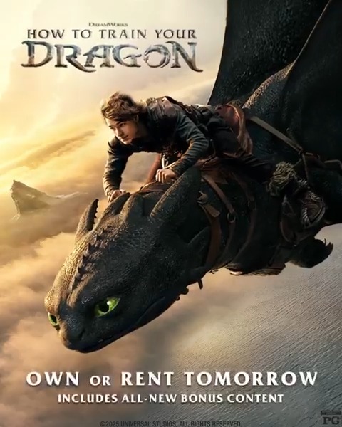 TOMORROW, you can bring dragons home with exclusive bonus content! #HowToTrainYourDragon is yours to own or rent at home: