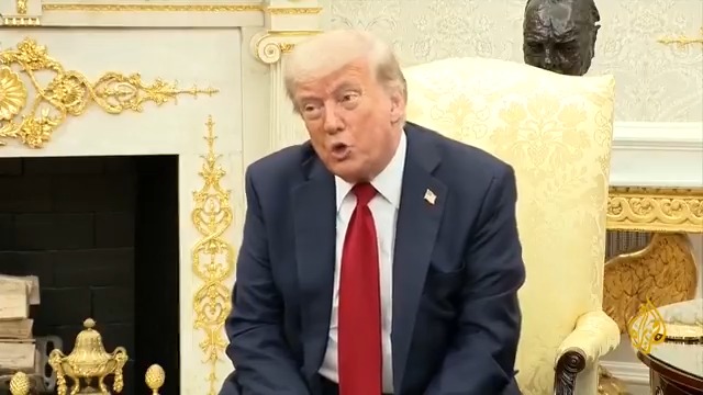 #ترمب: أنا استخدم التجارة لتحقيق عدة أمور، ومن الجيد استخدامها لإنهاء الحروب، ونبلي بلاء حسنا تجاه #غزة، والمبعوث ستيف ويتكوف معنا وقد يصل قريبا جدا إلى اتفاق #الأخبار #حرب_غزة