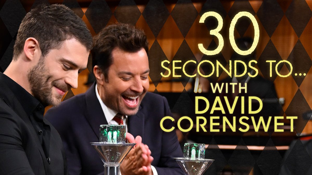 David Corenswet competes in 30 second challenges against Jimmy Fallon. Putting on the most red underwear, melting kryptonite and blowing down Lex Luthor figurines (🎥 FallonTonight)