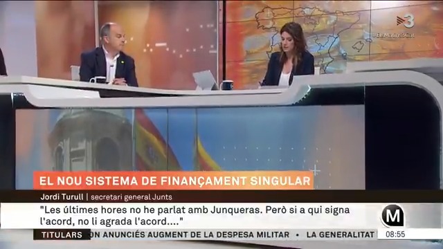 🔴 "Nosaltres volem un concert econòmic i sortir de la LOFCA. Això d'ahir no s'hi aproxima en res" Jordi Turull (Jordi Turull i Negre), secretari general de Junts (Junts per Catalunya🎗) #ElsMatins3Cat ▶