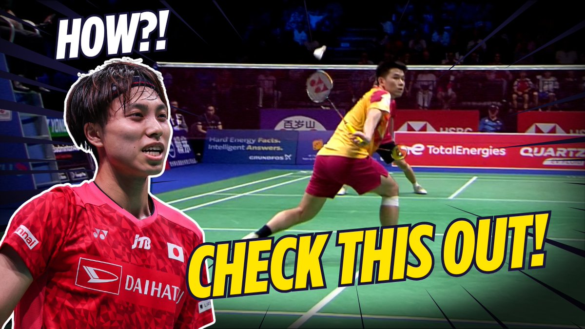 #Badminton like you've never seen at #BWFWorldChampionships. 🤯🏸 𝘞𝘢𝘳𝘯𝘪𝘯𝘨: 𝘞𝘢𝘵𝘤𝘩𝘪𝘯𝘨 𝘵𝘩𝘪𝘴 𝘮𝘢𝘺 𝘤𝘢𝘶𝘴𝘦 𝘴𝘱𝘰𝘯𝘵𝘢𝘯𝘦𝘰𝘶𝘴 𝘫𝘢𝘸 𝘥𝘳𝘰𝘱𝘴. 😮