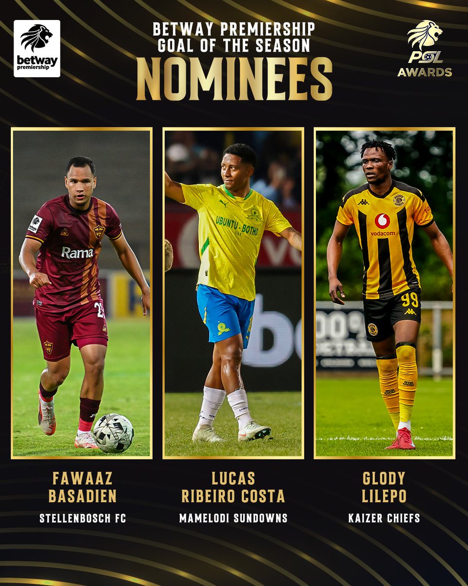 #𝐏𝐒𝐋𝐀𝐰𝐚𝐫𝐝𝐬𝟐𝟓: Here are the three goals that are in the running for the Betway Premiership Goal of the Season.