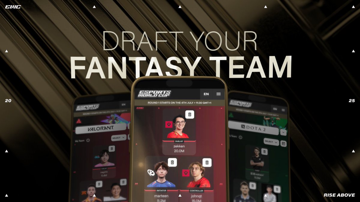 Draft your #EsportsWorldCup Fantasy League! 🔥 Think your fantasy roster can dominate? Then prove it! 🚨 Week 2 starts now: lock in your picks!