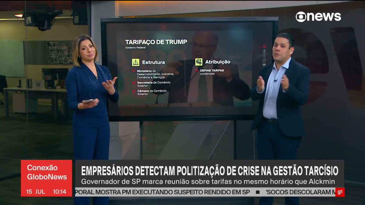 Empresários detectam politização de crise na gestão Tarcísio; governador de São Paulo marca reunião sobre tarifas no mesmo horário que Alckmin. #ConexãoGloboNews ➡ Assista à #GloboNews: