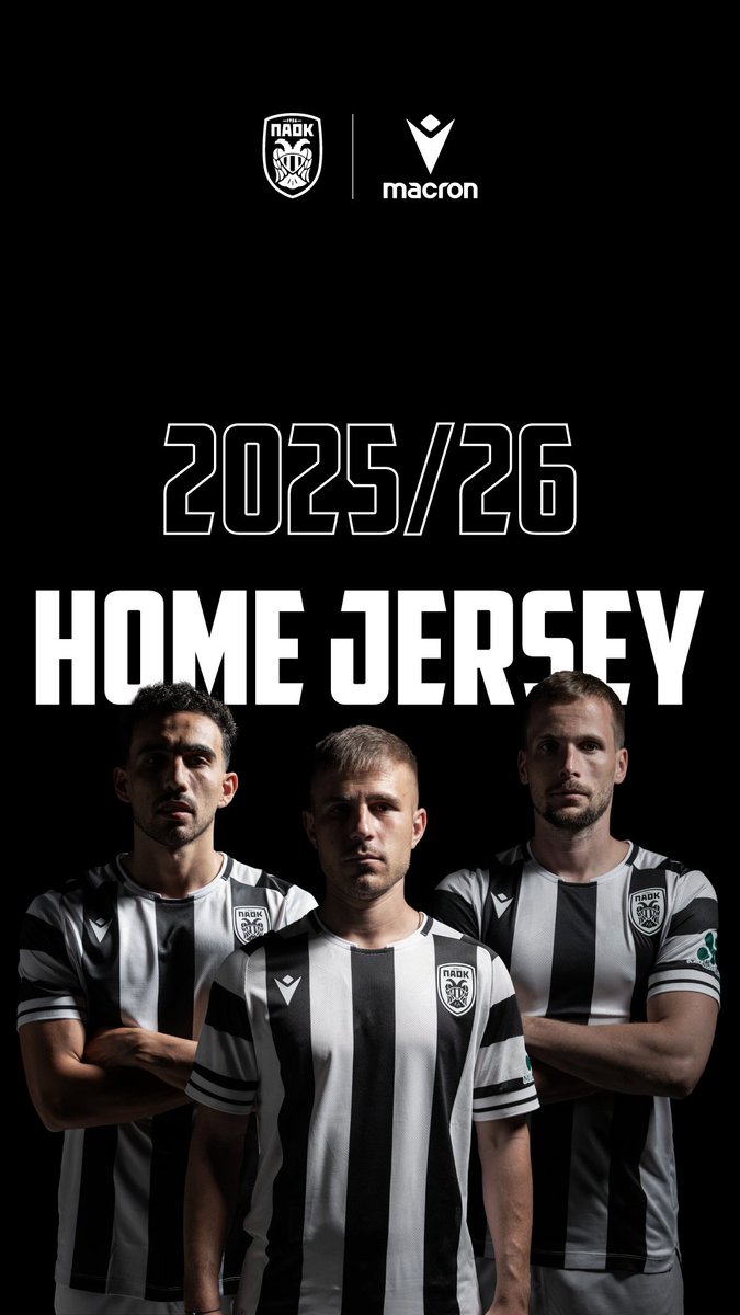 Our Way, Our Stripes! ⚪⚫ PAOK FC Home Kit 2025-26 🦅 #PAOK #OurWay #Macron #BecomeYourOwnHero