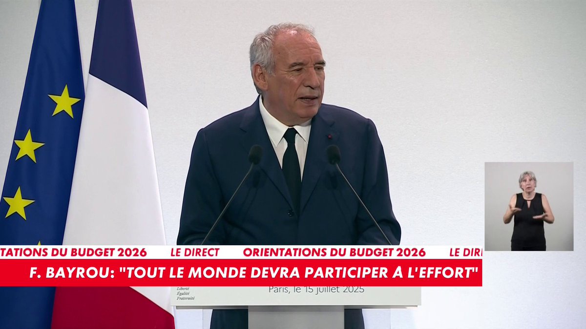 «Tout le monde devra participer à l'effort», a annoncé François Bayrou en ce qui concerne les mesures pour arrêter l'augmentation de la dette