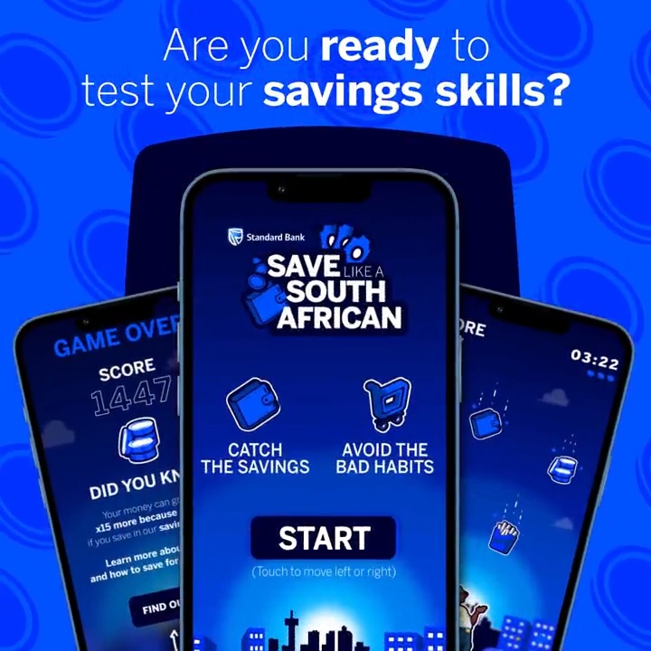 Our savings game is officially here! 🥳 It's time to give your saving skills a test. 📲 Tap in and you could win* R5000. SBLovesSaving💙 *Ts&Cs apply.