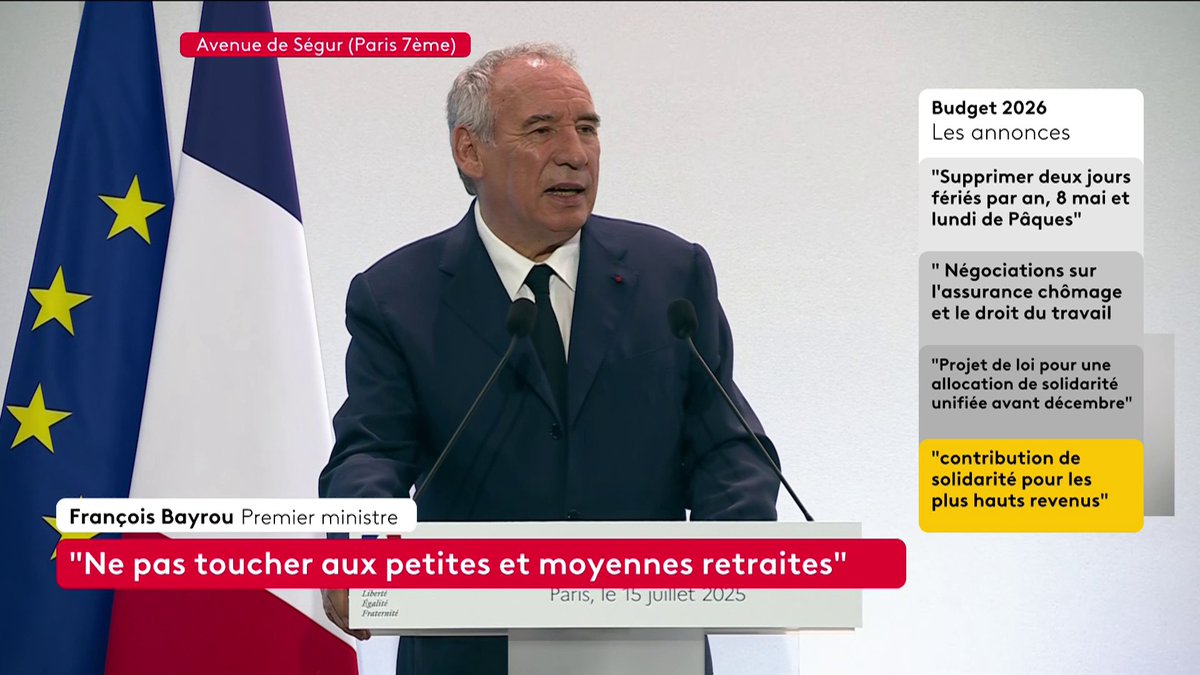 🔴 DIRECT - ALERTE INFO - 🗣 "Si notre vie politique est menacée de dissolution aujourd'hui, c'est parce que nous craignons d'appeler les choses par leur nom," conclu François Bayrou. #Budget2026 #canal16