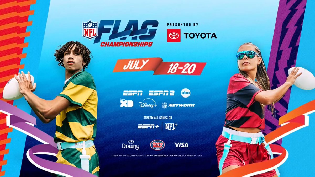 The NFL FLAG Championships are here! Kurt Warner breaks down everything you need to know about the premier flag football tournament ⬇️ 2025 NFL FLAG Championships July 18-20 Stream all games on NFL+