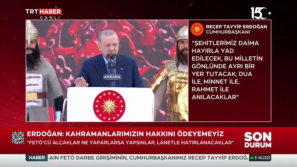 “FETÖ ile mücadelemiz devam edecek” Cumhurbaşkanı Erdoğan: Devletine ihanet edenler, milletine kurşun sıkanlar, ruhunu 1 dolara satan alçaklar bunun bedelini mutlaka ödeyecekler. #15Temmuz #ZaferinAdıTürkiye