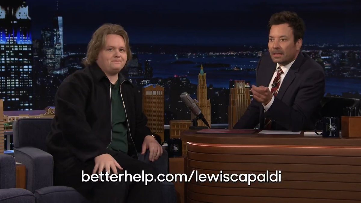 .Lewis Capaldi opens up about his therapy journey and his work with BetterHelp to give 734,000 hours of free therapy to those who need it ❤️ #FallonTonight