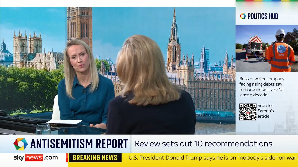 Should political symbols be worn at work? Penny Mordaunt, co-author of a new report on workplace antisemitism, tells Sophy Ridge that people who keep others safe at work shouldn't display political symbols on the job. #PoliticsHub 📺 Sky 501