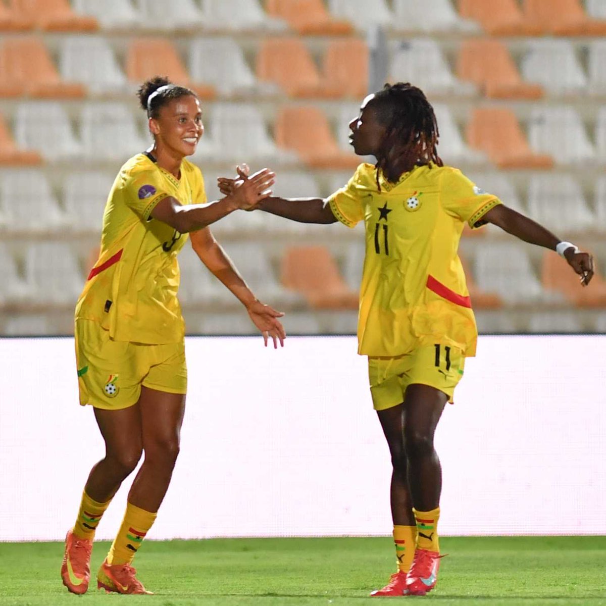 Alice Kusi takes flight. ✈️ The Black Queens crew leave the group stage with momentum. 🇬🇭 #TotalEnergiesWAFCON2024 |