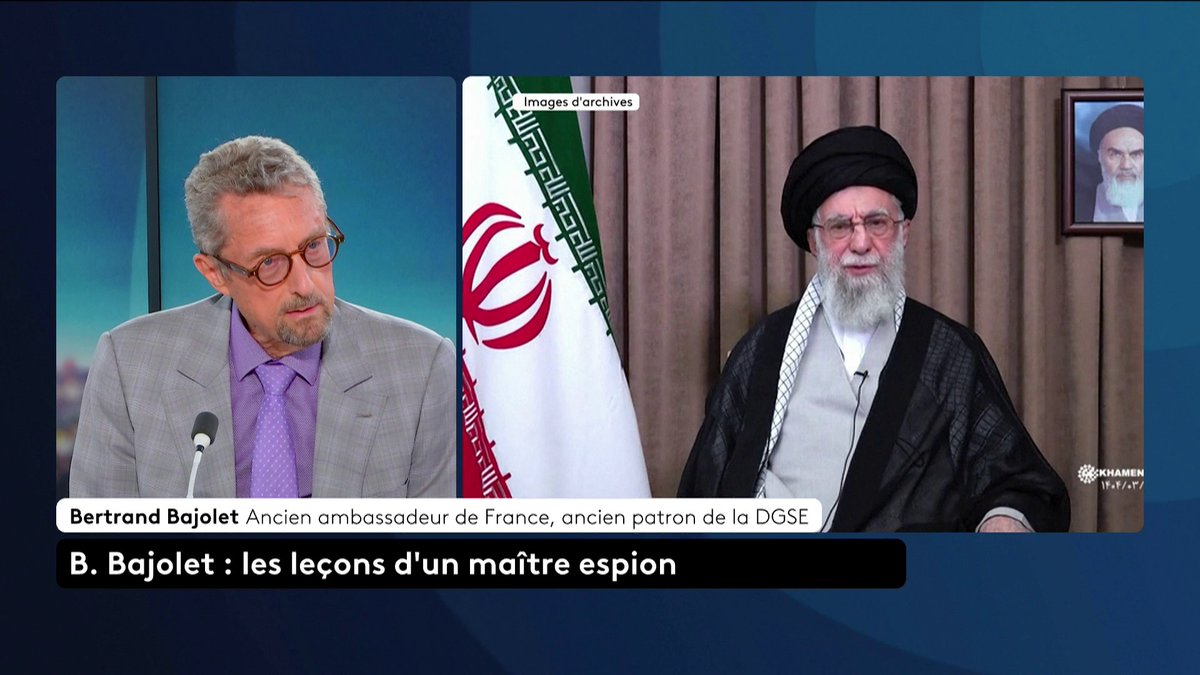🗣️ Frappes israéliennes : "Je ne crois pas que l'Iran était sur le point de fabriquer une bombe nucléaire, il aurait fallu encore plusieurs mois, voire plusieurs années", affirme l'ancien patron de la DGSE, Bertrand Bajolet. #SurLeTerrain