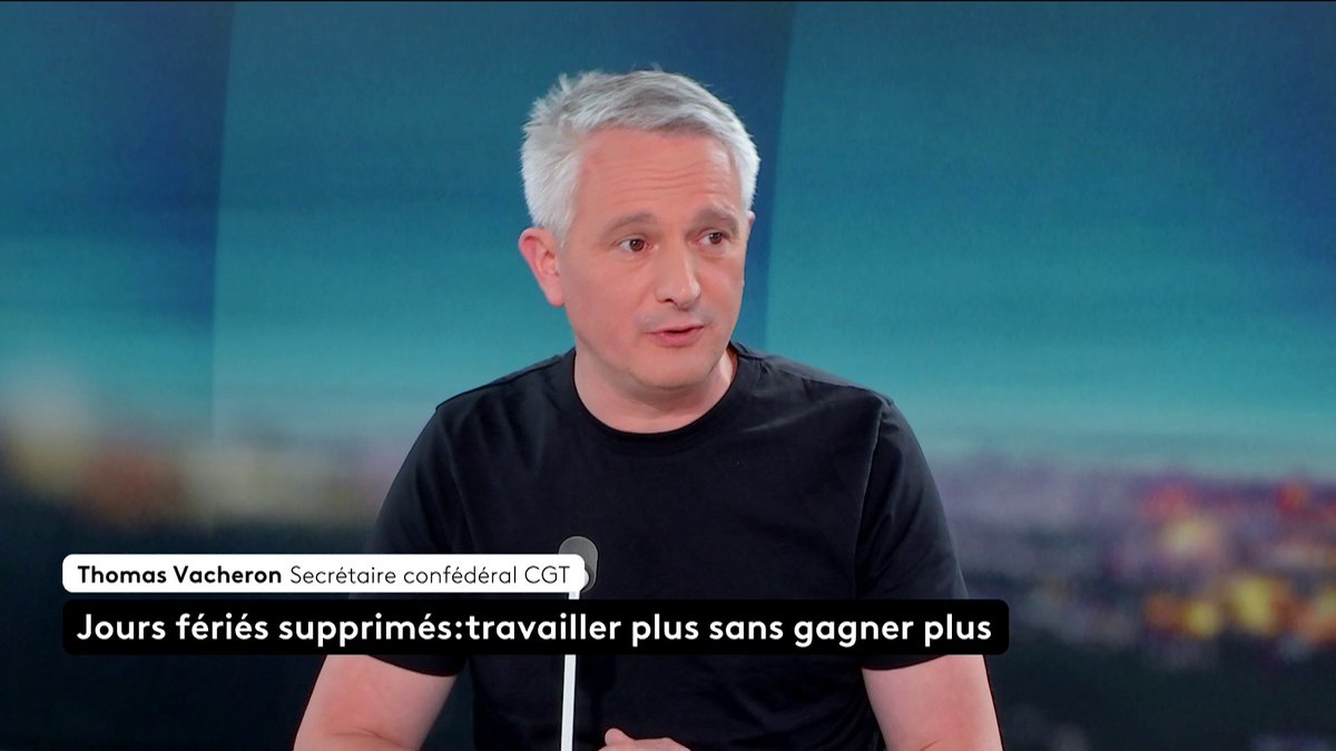 🗣️ 2 jours fériés supprimés : "On va travailler plus et gagner moins", dénonce Thomas Vacheron (CGT). #Budget2026 #SurLeTerrain