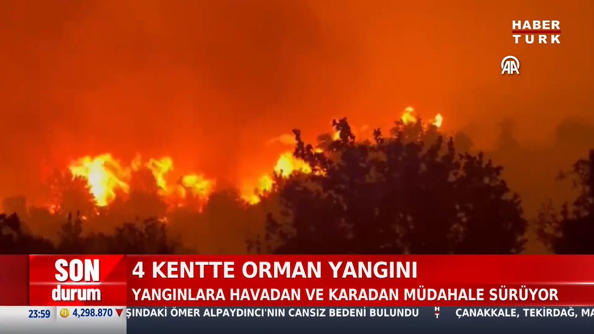 4 kentte orman yangını Yangınlara havadan ve karadan müdahale sürüyor.