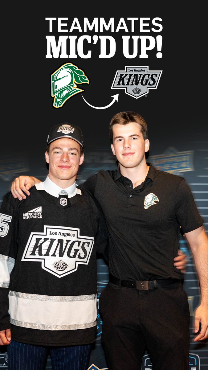One day you’re London Knights teammates and the next thing you know you’re both mic’d up at Kings dev camp 🤣 Full mic’d up 📲 Henry and Jared on ATKM 📲
