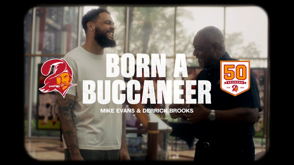 "I expect to be your teammate again... Canton, Ohio." 🫡 Hall of Famer Derrick Brooks & Mike Evans discuss the pursuit of greatness and what an honor it is to be a Buccaneer.