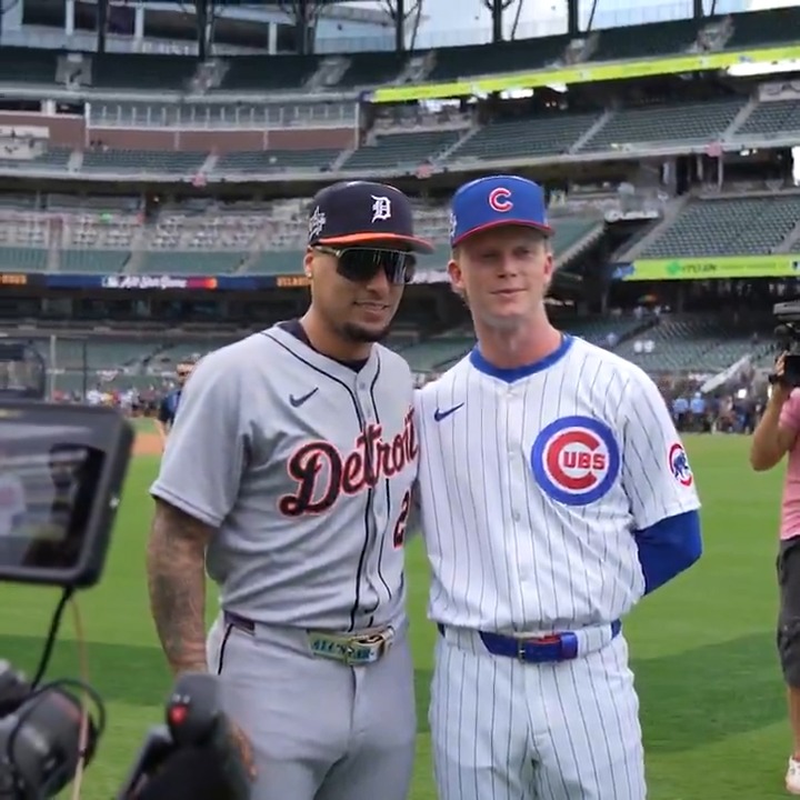 Tonight’s starting center fielders linking up four years after being traded for one another
