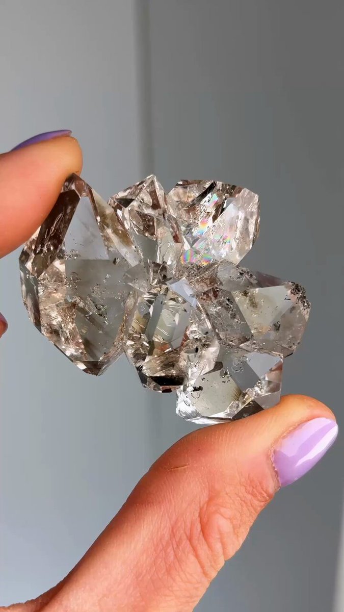 Herkimer ‘Diamond’ Quartz Cluster 💎 This cluster is from Herkimer, New York and is unpolished with an excellent luster and a hint of smokiness.