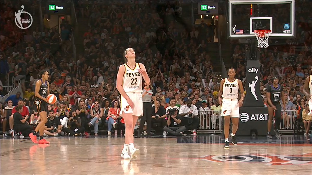 Caitlin Clark appeared to be in pain after this play late in the fourth quarter. Clark returned to play last week after missing 5 games with a groin injury.