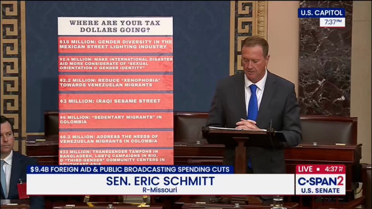 Why are Americans being forced to give money to people that hate them? Why are truck drivers in Missouri paying for Ivy League graduates in D.C. to tell them they're bigots? It's obscene. This week, the Senate will vote to END taxpayer funding for NPR and the left-wing NGOs.