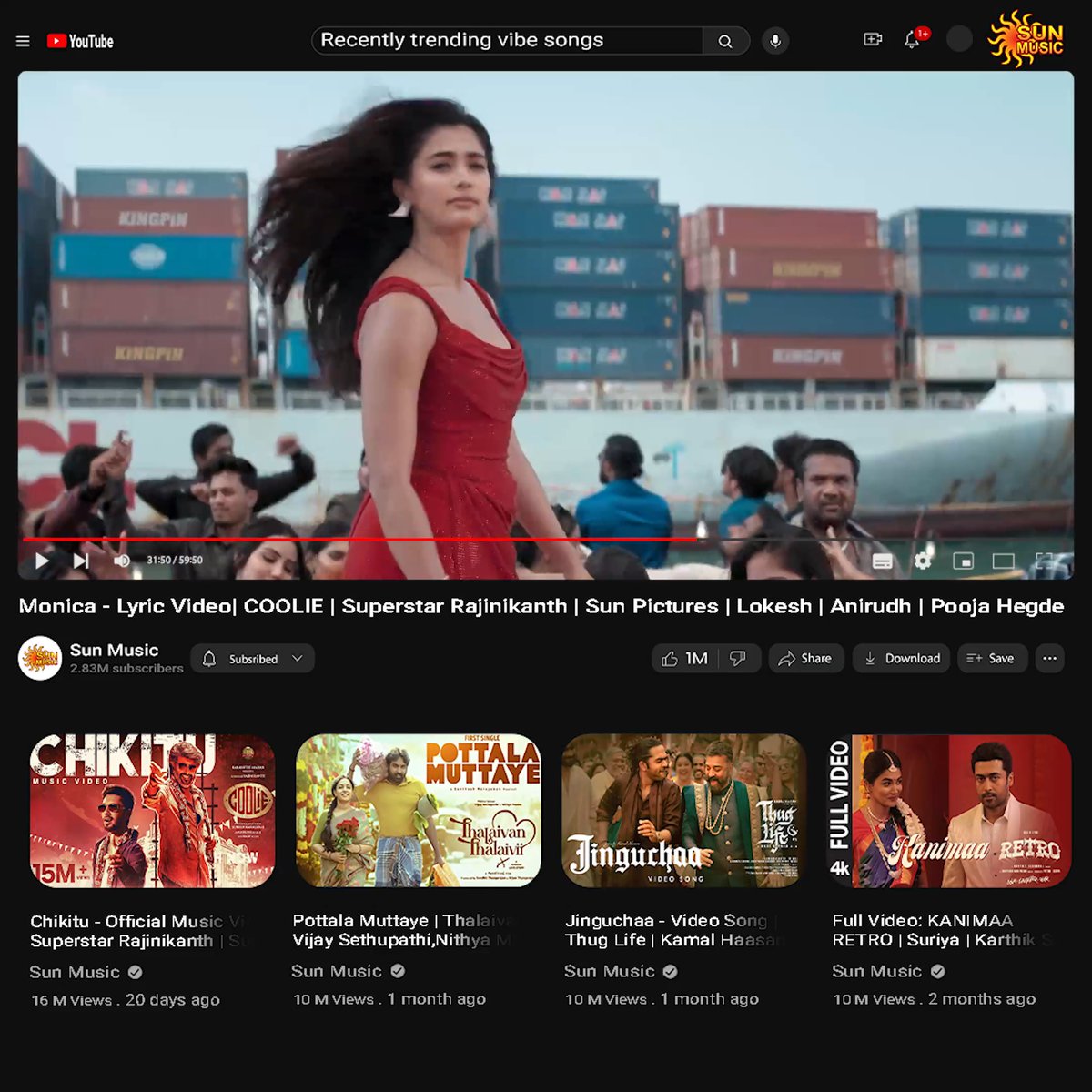 Perfect vibe🔥💃🏻 #SunMusic #HitSongs #Kollywood #Tamil #Songs #Music #NonStopHits #Anirudh #Rajinikanth #Sandy #PoojaHedge #Suriya #KamalHaasan #STR #ARRahman