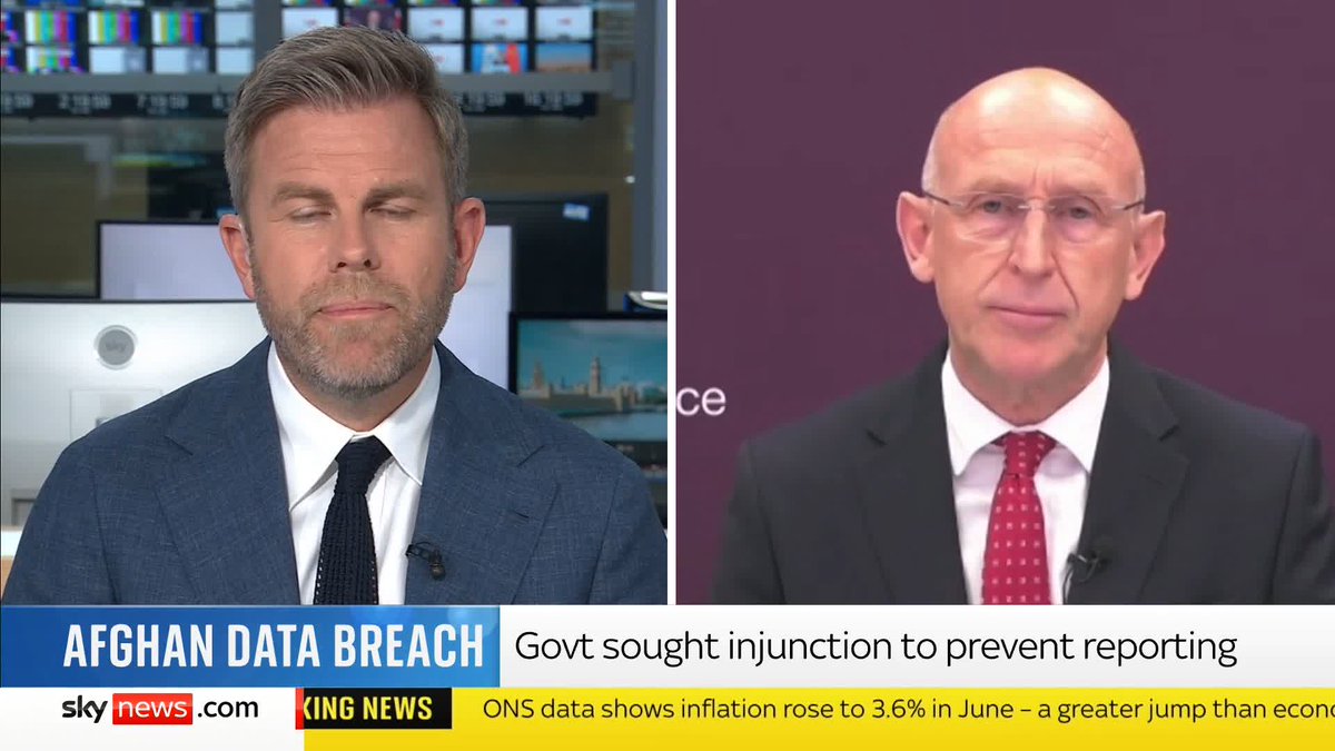 'The previous government must account for their decisions’ Defence Secretary John Healey speaks to Sky News after it was revealed the UK government covered up a major data breach that put thousands of Afghans lives at risk