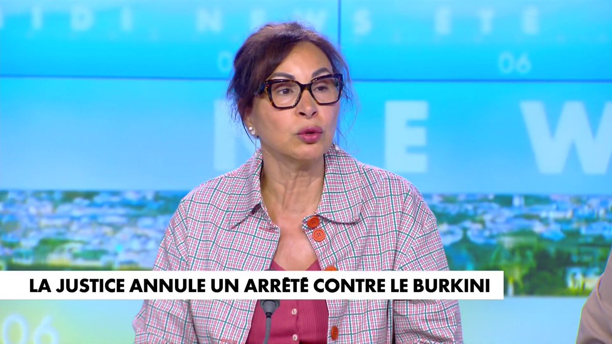 «Si vous êtes vraiment dans le dogme religieux, vous n’allez pas là où il y a des hommes en maillot de bain», note Naïma M’Faddel, essayiste, à propos du port du burkini sur les plages, dans #MidiNewsEté