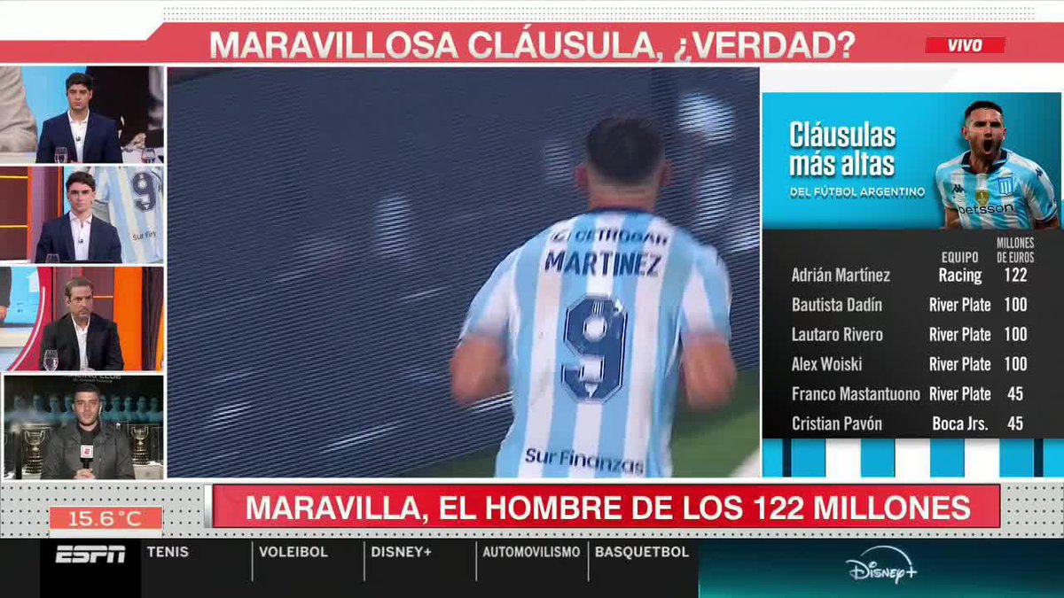 En #SportsCenterAM, Tomas Davila nos cuenta todos los detalles sobre la cláusula de Maravilla Martínez. ¿La idea es retirarse en Racing? 📺 #DisneyPlus
