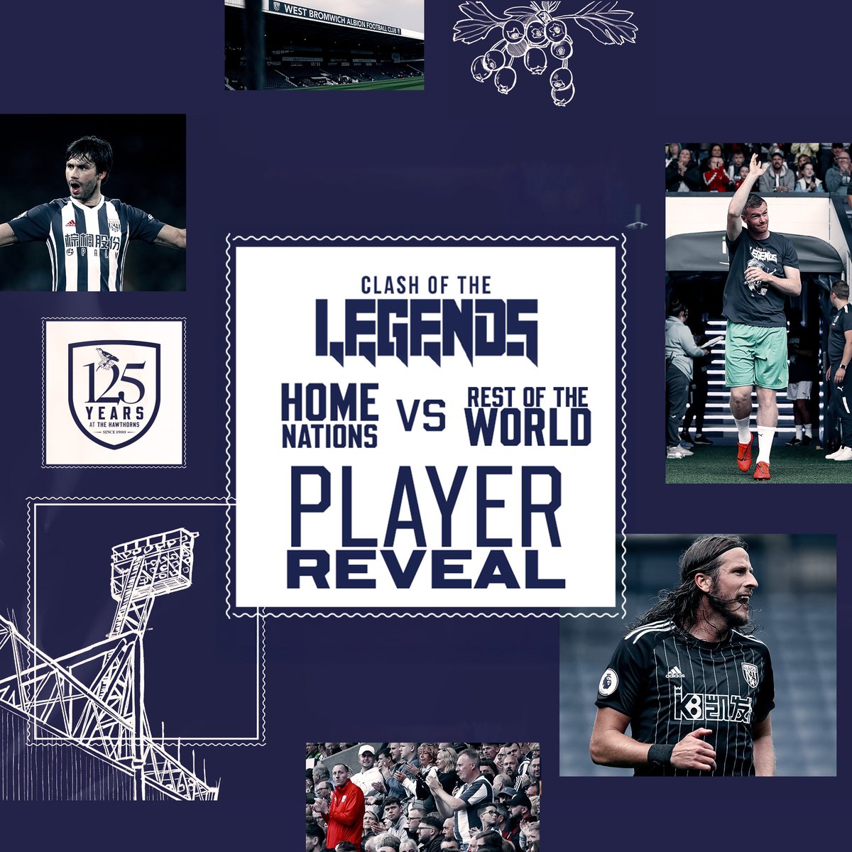 The first five names have been added to the team sheet! ✅📋 Tickets are now on sale for 'Clash of the Legends: Home Nations vs Rest of the World' on Saturday, September 6 at The Hawthorns. 👇