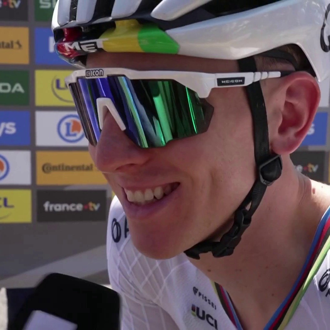 Pogacar tiene carisma hasta para explicar cómo fue su día de descanso. 🤣🤣🤣 #TDF2025