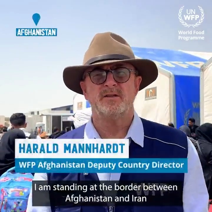 📍Thousands of Afghan families are returning from neighbouring Iran every day. Across #Afghanistan, there's already 10 million people facing extreme levels of food insecurity. WFP's Deputy Country Director explains what's happening and what families need now.