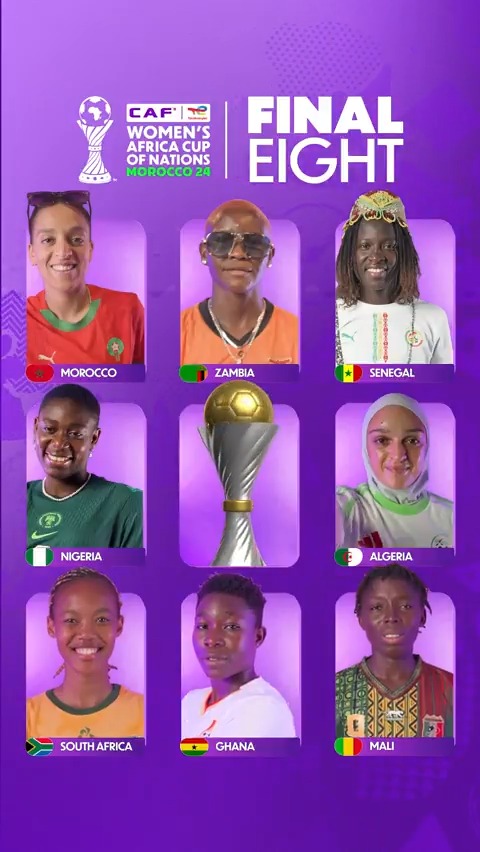 🇲🇦🇿🇲🇸🇳🇳🇬🇩🇿🇿🇦🇬🇭🇲🇱 Eight teams standing and they showed up in style. 💧🤩 #TotalEnergiesWAFCON2024