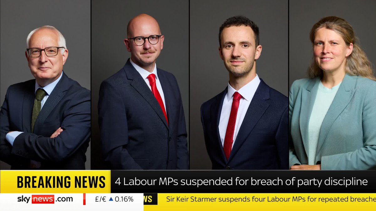 BREAKING: Rachael Maskell has become the fourth Labour MP to be suspended from Sir Keir Starmer's party today. Sky's @TamCohen says three further MPs have had their trade envoy roles removed. Live ➡️ 📺 Sky 501, Virgin 602, Freeview 233 and YouTube
