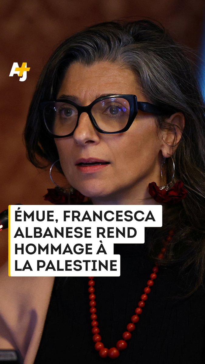Émue, Francesca Albanese, UN Special Rapporteur oPt, rapporteure spéciale de l’ONU, conclut son discours en rendant hommage au peuple palestinien.